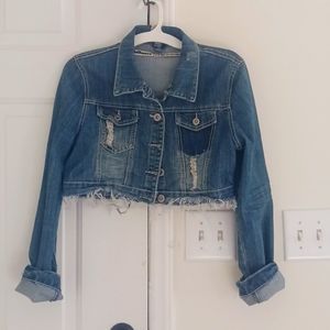 Cropped jean jacket